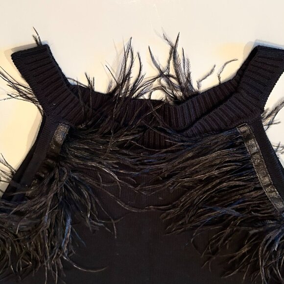 Eloquii Cold Shoulder Sweater with Feather Trim (NWT) - Picture 5 of 8